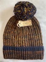 Fat Face Mens James Twisted Knit Beanie / Bobble Hat New Multi - ONE Regular