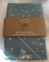Fat Face Reusable Fabric Furoshiki Gift Wrap / Bandana New No Tag Bee Green