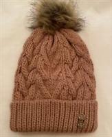 Fat Face Womens Knitted Pom Beanie Bobble Hat BNWOT Pink