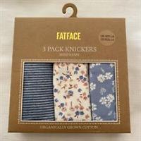 Fat Face Womens 3 Pack Floral Mini Shape Briefs Knickers Pants New UK Size 18 - 18 Regular