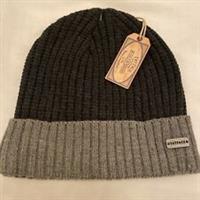 Fat Face Mens Colourblock Beanie Hat New Charcoal Grey - ONE Regular