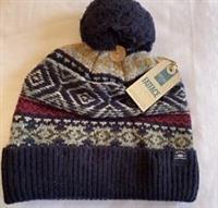 Fat Face Mens Texture Fairisle Beanie / Bobble Hat New - ONE Regular