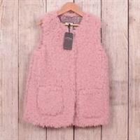 FatFace Gilet Girls Age 12-13 Years Pink Teddy Fleece Brand New RRP £25