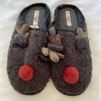 Fat Face Mens Stanley Stag Mule Slippers Size M BNWOT Grey