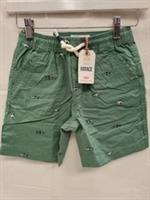FATFACE boys green chino shorts, shark motif, pockets, size UK 8-9 Y 128-134cm