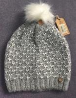 Fat Face Ladies Softie Knit Beanie with Pom - Grey Marl BNWT Rrp £19.50 One Size