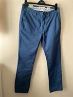 Mens Fat Face Trousers W32 Long New Blue Straight Leg Chino Casual Formal - 32 Regular