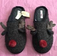 Fat Face Mens Stanley Stag Reindeer Mule Slippers Size M 42-43 BNWT Rrp £29.50