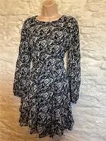 BNWT Fat Face Copper & Black Navy Print Dress size 10 RRP £89 - 10 Regular