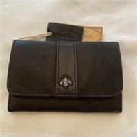 Fat Face Womens Bee Trim Leather Purse New - Black