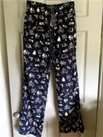 FAT FACE Pyjama Mens Pants 28W XS Blue Trousers Camping Outdoor Print Lounge - XS Regular