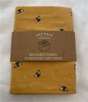 Fat Face Reusable Fabric Furoshiki Gift Wrap / Bandana New Bee Spot Mustard