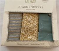 Fat Face Womens 3 Pack Bee Floral Mini Shape Briefs Knickers Pants New Size 12 - 12 Regular