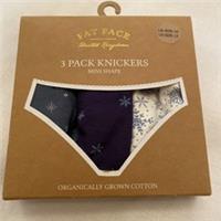 Fat Face Womens 3 Pack Snowflake Mini Shape Briefs Knickers Pants Size 16 - 16 Regular