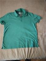 Fat Face Crew Jersey Polo Shirt Mens 2XL Short Sleeve Slate Green Faded Classic - 2XL Regular