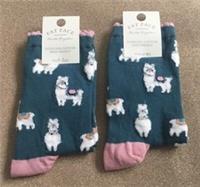 FAT FACE Womens 2 x Pairs Fluffy Llama Socks BNWT Rrp £15