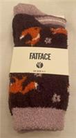 Fat Face Womens 2 Pack Fox Fluvia Socks New Size UK 4-7 - Purple