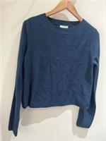 Fat Face Jumper Size 10 Navy Textured Long Sleeve Knit Open Back Casual - 10 Regular