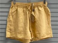 FAT FACE Yellow Linen Shorts UK 10 Women's Flippy Summer Lightweight Drawstring - 10 Regular