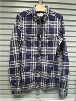 FAT FACE Check Shirt Size UK 8 Ladies Blue Cotton Long Sleeve SEWA Classic Fit - 8 Regular