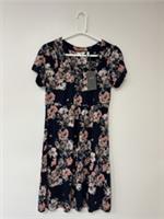 Women's Fat Face Short Sleeved Mini Dress Navy Size 14 - 14 Regular