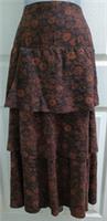 Fat Face skirt Tonia 100% modal floral midi size 8R black & orange NWOT RRP &pound;59 - 8 Regular