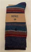 Fat Face Mens Striped Merino Wool Socks Size 6.5-9 New - 6.5-9 Regular
