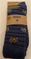 Fat Face Mens 2 Pack Off Roader Thermal Socks New U.K. Size 9.5-11 Blue