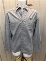 Fat Face Dover Dobby Shirt Mens Large Blue Chambray Cotton Regular Fit BNWT - L Regular