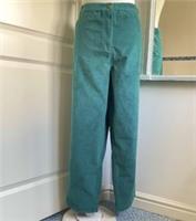 FAT FACE Chesil Corduroy Trousers UK 22 R Teal Green Patch Pockets Tapered Leg - 22 Regular