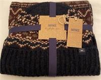 Fat Face Mens Navy Fairisle Beanie Hat & Scarf Set New - ONE Regular