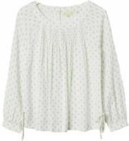 WOMENS Blouse Top FAT FACE Ivory Rae Diamond Soft Cotton Blend Smock £8.95 6/18 - 10 Regular