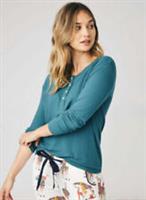 Fat Face Weston Soft Henley Top Teal Size 6 New with Tags - 6 Regular