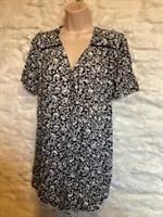 BNWT Fat Face Black Print Longline Shirt Top Size 10 RRP £49.50 - 10 Regular