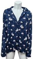 FAT FACE Womens Lovely Shelter Jersey Navy Soft Pyjama Top UK 16 MRRP £29.50 - 16 Regular