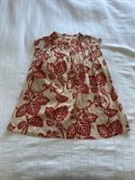 Fat Face Beige Red Orange Floral Sleeveless Top Size 18 BNWT Button Bust - 18 Regular