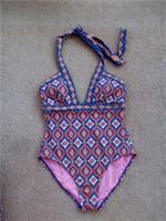 Fat Face halter neck padded bra swinsuit swimming costume size 12 - 12 Regular