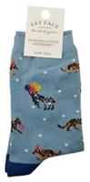 FAT FACE Ladies Sourcing Cotton Responsibly One Size Party Safari Blue Socks