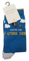 FAT FACE Ladies Sourcing Cotton Responsibly One Size Queen Bee Blue Socks