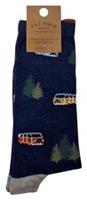FAT FACE Mens Sourcing Cotton Responsibly UK 6.5-9 Camper Wood Blue Socks - 6.5-9 Regular