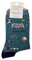 FAT FACE Ladies Sourcing Cotton Responsibly One Size Portland Green Socks