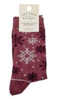 FAT FACE Ladies Sourcing Cotton Responsibly One Size Snowflake Purple Socks