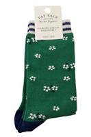 FAT FACE Ladies Sourcing Cotton Responsibly One Size Ditsy Daisy Green Socks