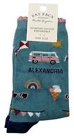 FAT FACE Ladies Sourcing Cotton Responsibly One Size Alexandria Green Socks