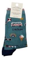 FAT FACE Ladies Sourcing Cotton Responsibly One Size Chatham Green Socks