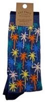 FAT FACE Mens Sourcing Cotton Responsibly UK 9.5-11 Palm Tree Blue Socks - 9.5-11 Regular