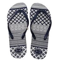 FAT FACE Womens Lovely Hope Geo Tile Print Flexi Navy Flip Flops EU 41 UK 8