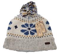 FAT FACE Womens Lovely Multi-Coloured Pom Pom Fairlsle Beanie Hat One Size