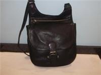 Fat Face 'Anna' black oiled leather shoulder cross bodybag new with tags