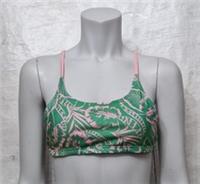 Fatface Women's Swim Tropical Leaves Green Removable Cups Bikini Top UK 12 - 12 Regular